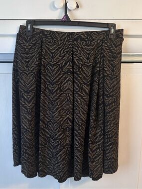 LuLaRoe Black and Gold Patterned Circle Skirt